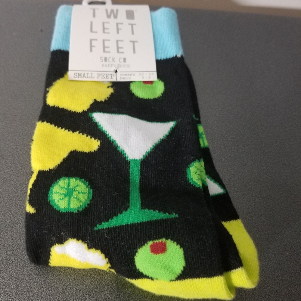 Two Left Feet Happy Hour Cocktail Socks NWT